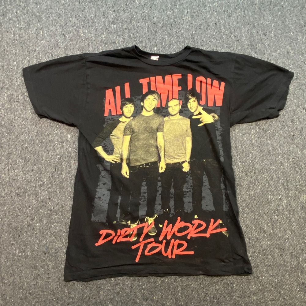 All Time Low Dirty Work Tour 2011 TShirt Sz M Men Black Pop Punk Emo Concert Tee